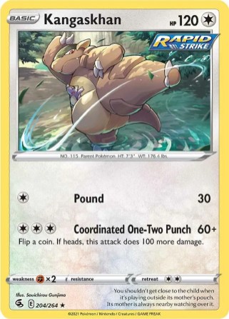 Kangaskhan 204/264 Fusion Strike (Rare) (NM-Exc Condition)