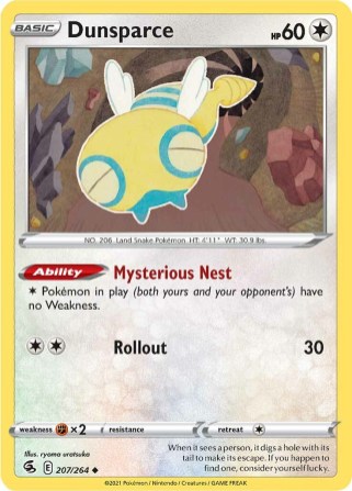 Dunsparce 207/264 Fusion Strike (Uncommon) (NM-Exc Condition)