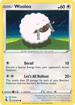 Wooloo 221/264 Fusion Strike (Uncommon) (NM-Exc Condition)
