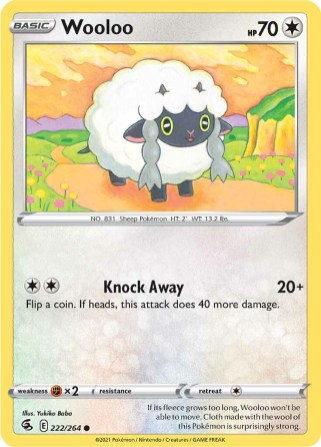 Wooloo 222/264 Fusion Strike (Common) (NM-Exc Condition)