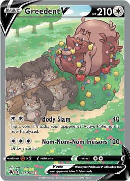 Greedent V 257/264 Fusion Strike (Ultra Rare) (NM-Exc Condition)