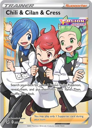 Chili & Cilan & Cress 258/264 Fusion Strike (Ultra Rare) (NM-Exc Condition)