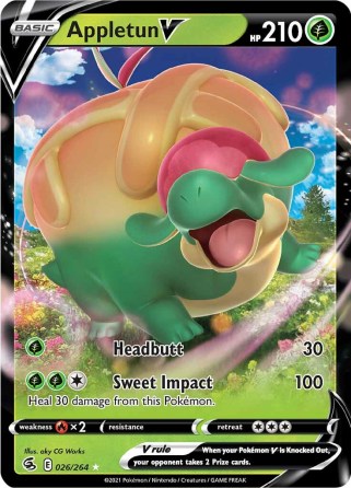 Appletun V 26/264 Fusion Strike (Ultra Rare) (NM-Exc Condition)