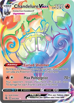 Chandelure VMax 265/264 Fusion Strike (Ultra Rare) (NM-Exc Condition)
