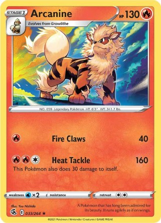 Arcanine 033/264 Fusion Strike (Rare) (NM-Exc Condition)
