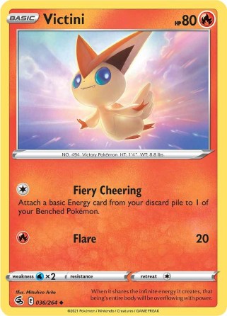 Victini 036/264 Fusion Strike (Uncommon) (NM-Exc Condition)