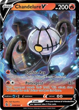 Chandelure V 39/264 Fusion Strike (Ultra Rare) (NM-Exc Condition)