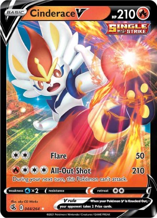 Cinderace V 044/264 Fusion Strike (Ultra Rare) (NM-Exc Condition)