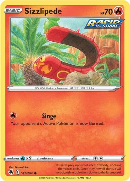 Sizzlipede 47/264 Fusion Strike (Common) (NM-Exc Condition)