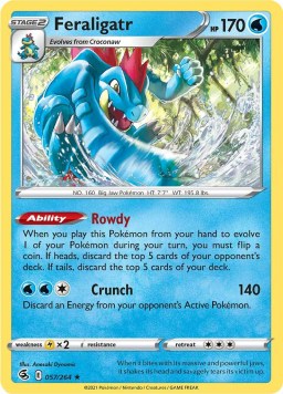 Feraligatr 57/264 Fusion Strike (Holo) (NM-Exc Condition)
