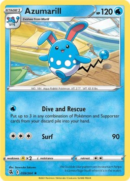 Azumarill 059/264 Fusion Strike (Rare) (NM-Exc Condition)