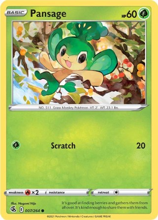 Pansage 7/264 Fusion Strike (Common) (NM-Exc Condition)