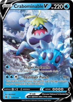 Crabominable V 76/264 Fusion Strike (Ultra Rare) (NM-Exc Condition)