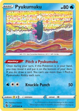 Pyukumuku 77/264 Fusion Strike (Common) (NM-Exc Condition)