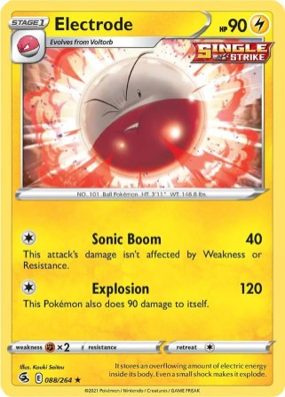 Electrode 088/264 Fusion Strike (Rare) (NM-Exc Condition)