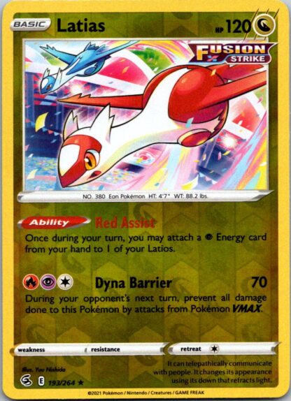 Latias 193/264 Fusion Strike (Reverse Holo) (NM-Exc Condition)