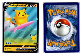 Surfing Pikachu 8/25 Celebrations *Ink Error* (Exc Condition)
