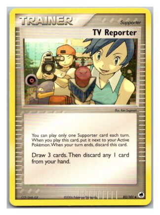 TV Reporter 82/101 Dragon Frontiers (Uncommon) (LP Condition)