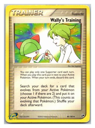 Wally's Training 89/100 EX Sandstorm (Uncommon) (Exc Cond)