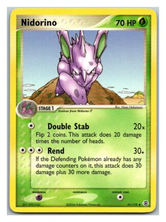 Nidorino 41/112 Fire Red Leaf Green (Uncommon) (P Condition)