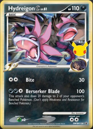Hydreigon SWSH138 Celebrations Promo (Holo) (Exc Condition)
