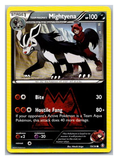 Team Magma's Mightyena 19/34 Double Crisis (P Condition) (Common)
