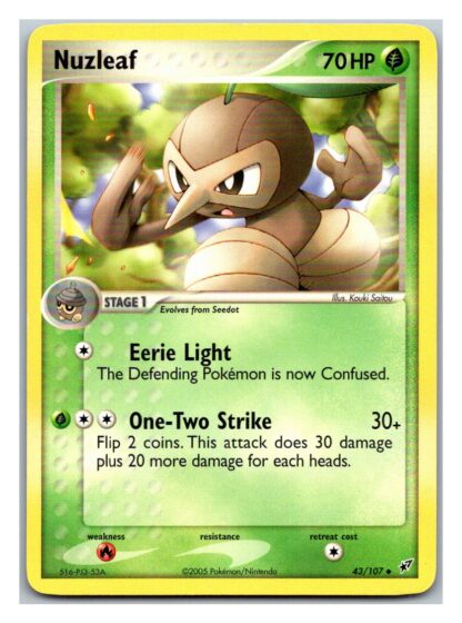Nuzleaf 43/107 EX Deoxys (Uncommon) (P Condition)