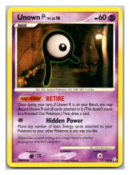 Unown R 77/146 (Uncommon) (Played Condition) Legends Awakened