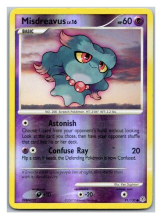 Misdreavus 91/130 Diamond & Pearl (Reverse Holo) (P Condition)
