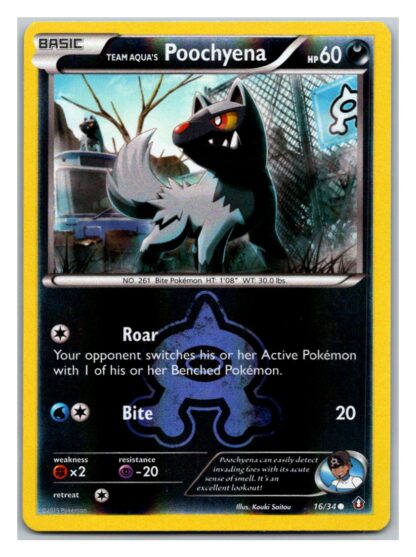 Team Aqua's Poochyena 16/34 Double Crisis (Played Condition) (Reverse Holo)