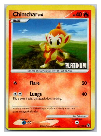 Chimchar 56/100 Majestic Dawn *BK Promo* *Off Center* Reverse Holo) (P Condition)