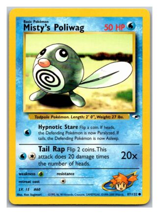 Misty's Poliwag 87/132 Gym Heroes (Common) (Unlimited Played Condition)
