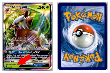 Shiftry GX 14/168 Celestial Storm (Ultra Rare) (Exc-LP Condition) *Off Center Miscut & Ink Dot Error*