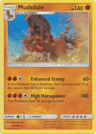 Mudsdale 76/145 Guardians Rising (Theme Deck Rare) (Exc Condition)