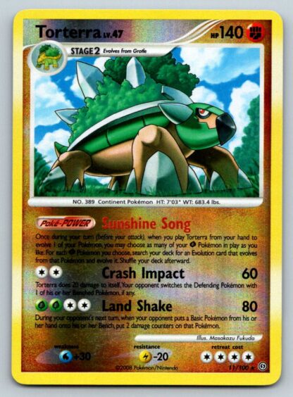 Torterra 11/100 Stormfront (Reverse Holo) (Played Condition)