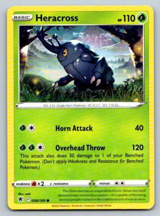 Heracross 8/189 Astral Radiance (Common) (NM-Exc Condition)