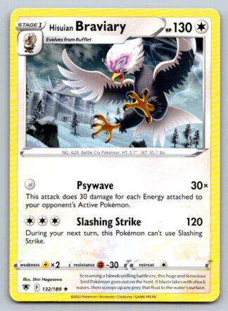 Hisuian Braviary 132/189 Astral Radiance (Rare) (NM-Exc Condition)