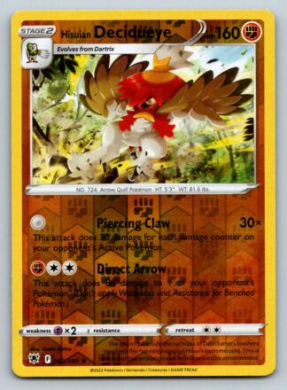 Hisuian Decidueye 82/189 Astral Radiance (Reverse Holo) (NM-Exc Condition)