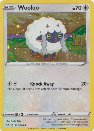 Wooloo 222/264 Fusion Strike (Holo Promo) (NM-Exc Condition)