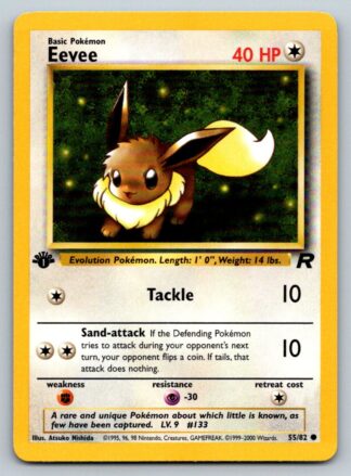 Eevee 55/82 Team Rocket (Common) (1st Edition Excellent Condition)