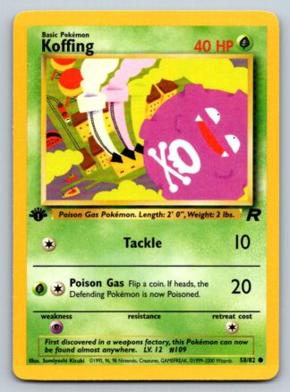 Koffing 58/82 Team Rocket (Common) (1st Edition Excellent Condition)
