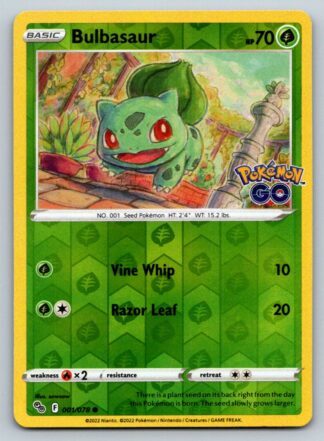 Bulbasaur 1/78 Pokemon Go (Reverse Holo) (NM-Exc Condition)