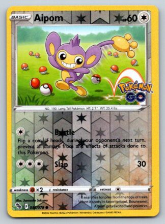 Aipom 56/78 Pokemon Go (Reverse Holo) (NM-Exc Condition)