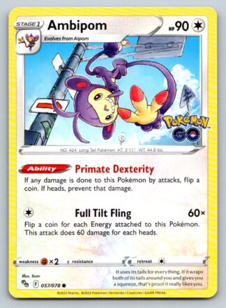 Ambipom 57/78 Pokemon Go (Common) (NM-Exc Condition)