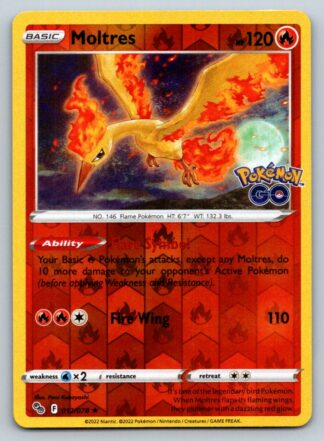 Moltres 12/78 Pokemon Go (Reverse Holo) (NM-Exc Condition)
