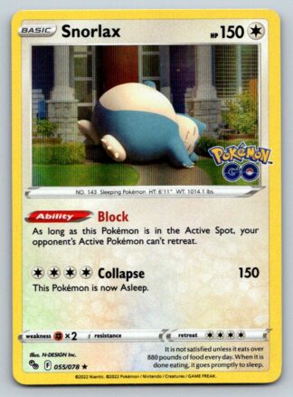Snorlax 55/78 Pokemon Go (Holo) (NM-Exc Condition)