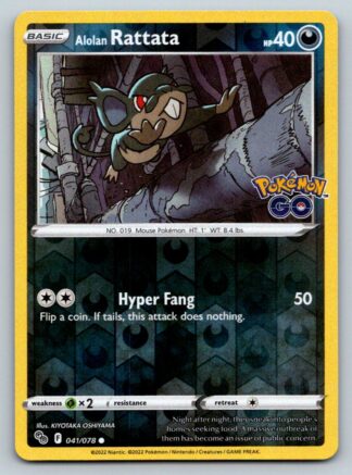 Alolan Rattata 41/78 Pokemon Go (Reverse Holo) (NM-Exc Condition)
