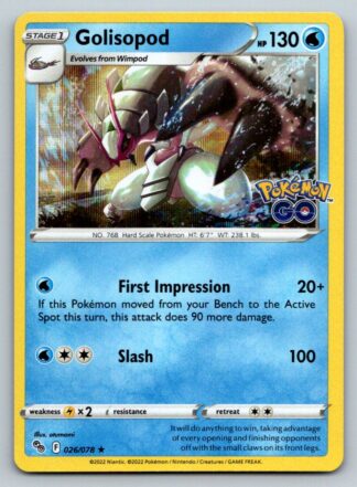 Golisopod 26/78 Pokemon Go (Holo) (NM-Exc Condition)