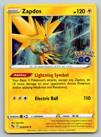 Zapdos 29/78 Pokemon Go (Holo) (NM-Exc Condition)