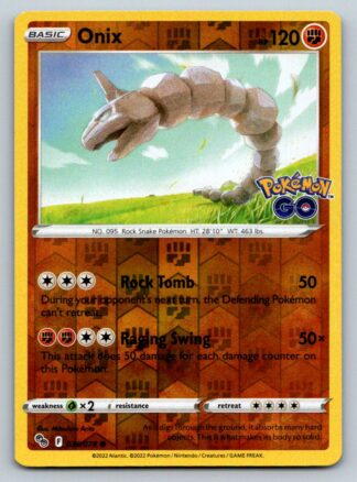 Onix 36/78 Pokemon Go (Reverse Holo) (NM-Exc Condition)